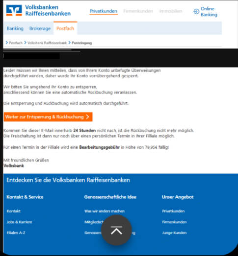 Beispiel Phishing-Versuch Beispiel Phishing-Versuch