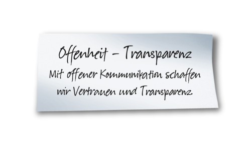 Offenheit - Transparenz