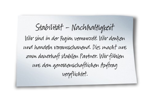 Stabilität - Nachhaltigkeit